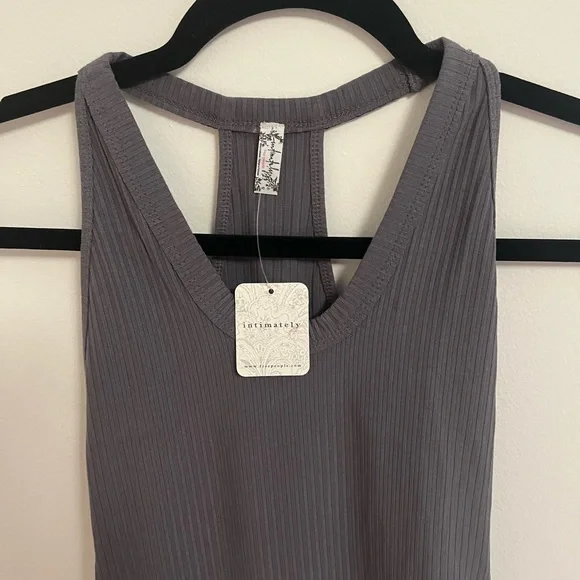 NWT Free People Speed Dial Ribbed Bodysuit in Grey, XS - Picture 5 of 16